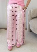 Pantalon en soie rose