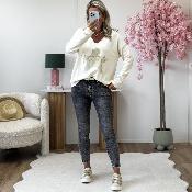 Pull la tete dans les etoiles beige