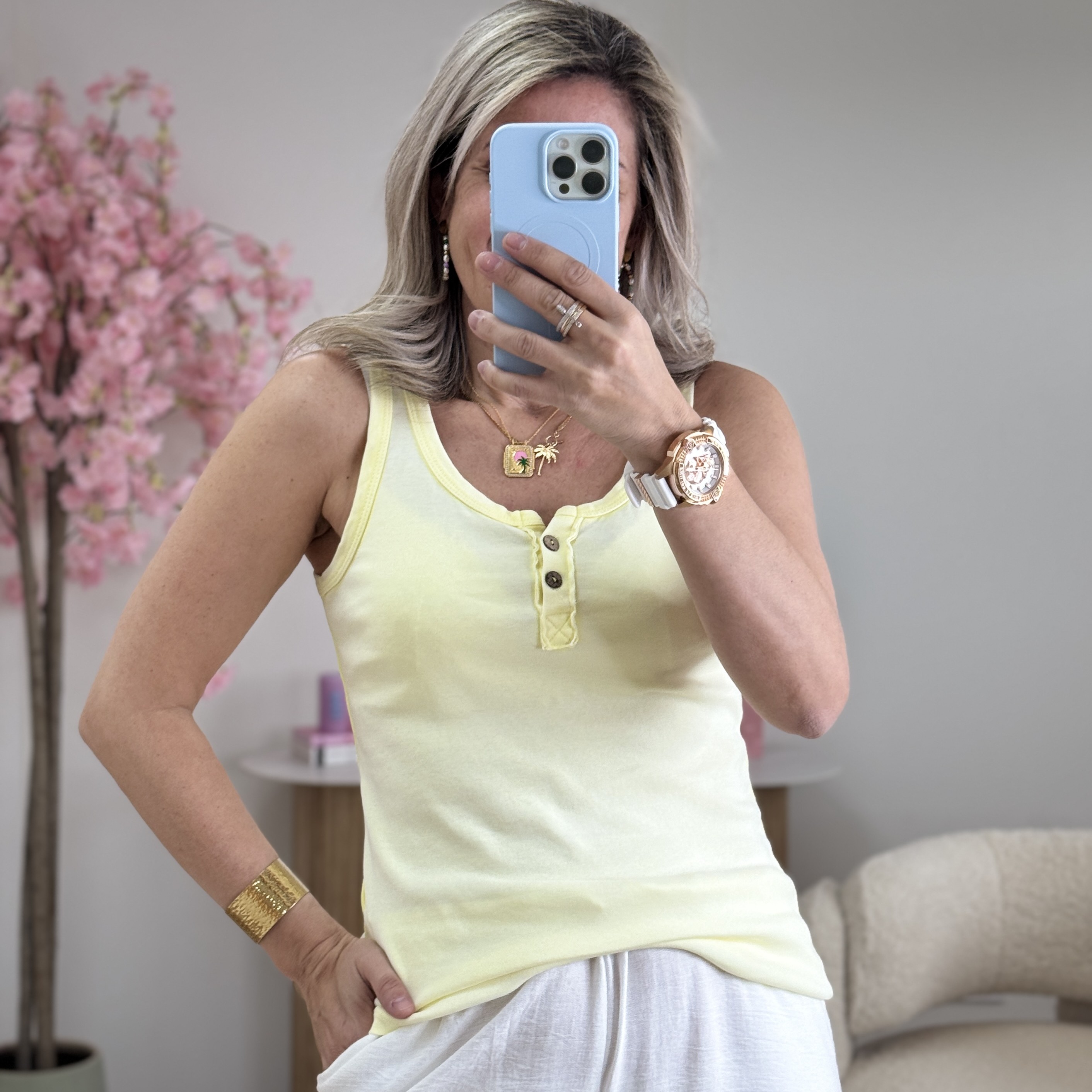 Debardeur smiley  jaune (du 34 au 40)