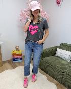 Tee shirt Leslie gris fluo