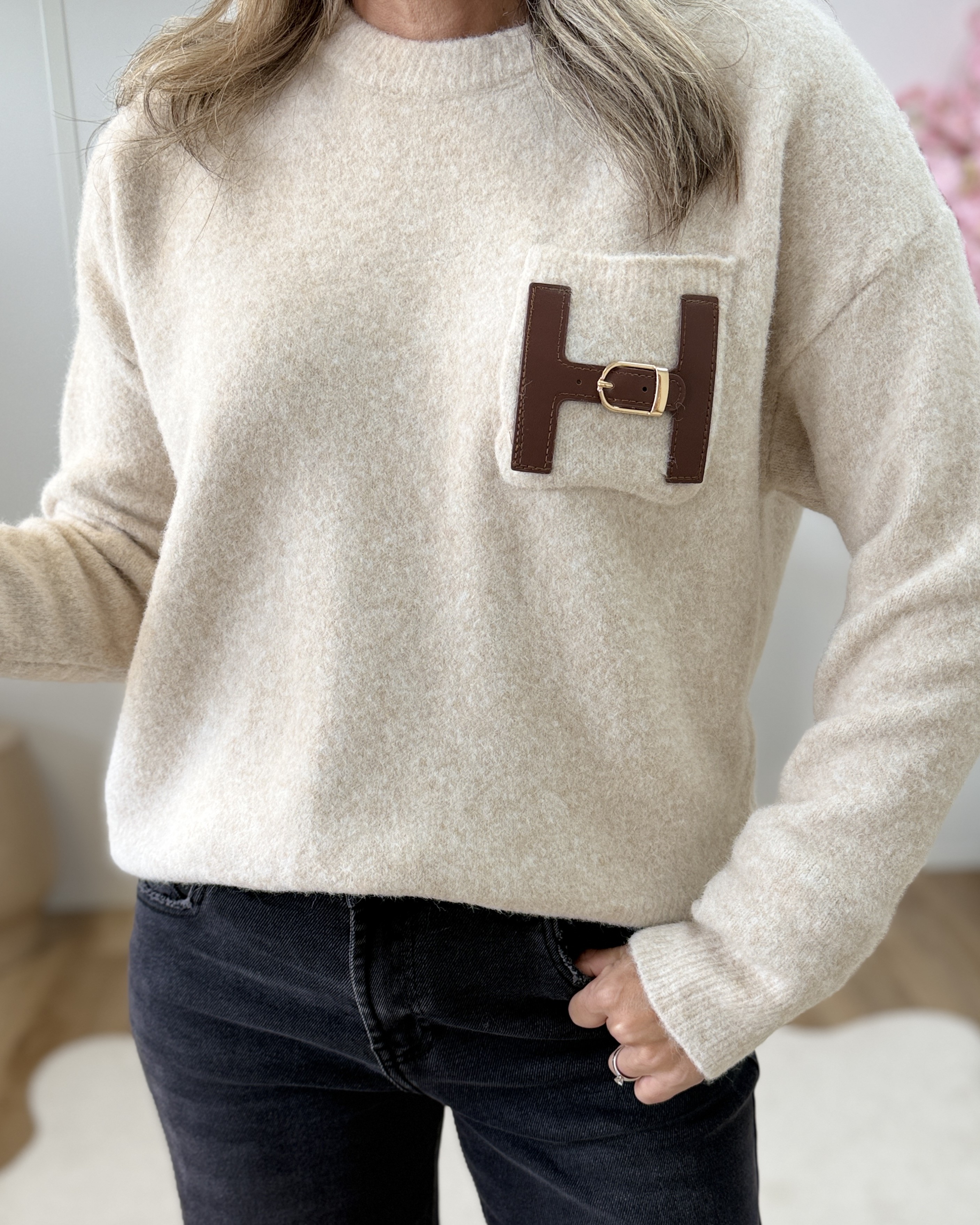 Pull H beige