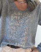 Pull Amour bonjour gris