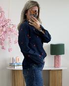 Chemise Alma coeurs rouges