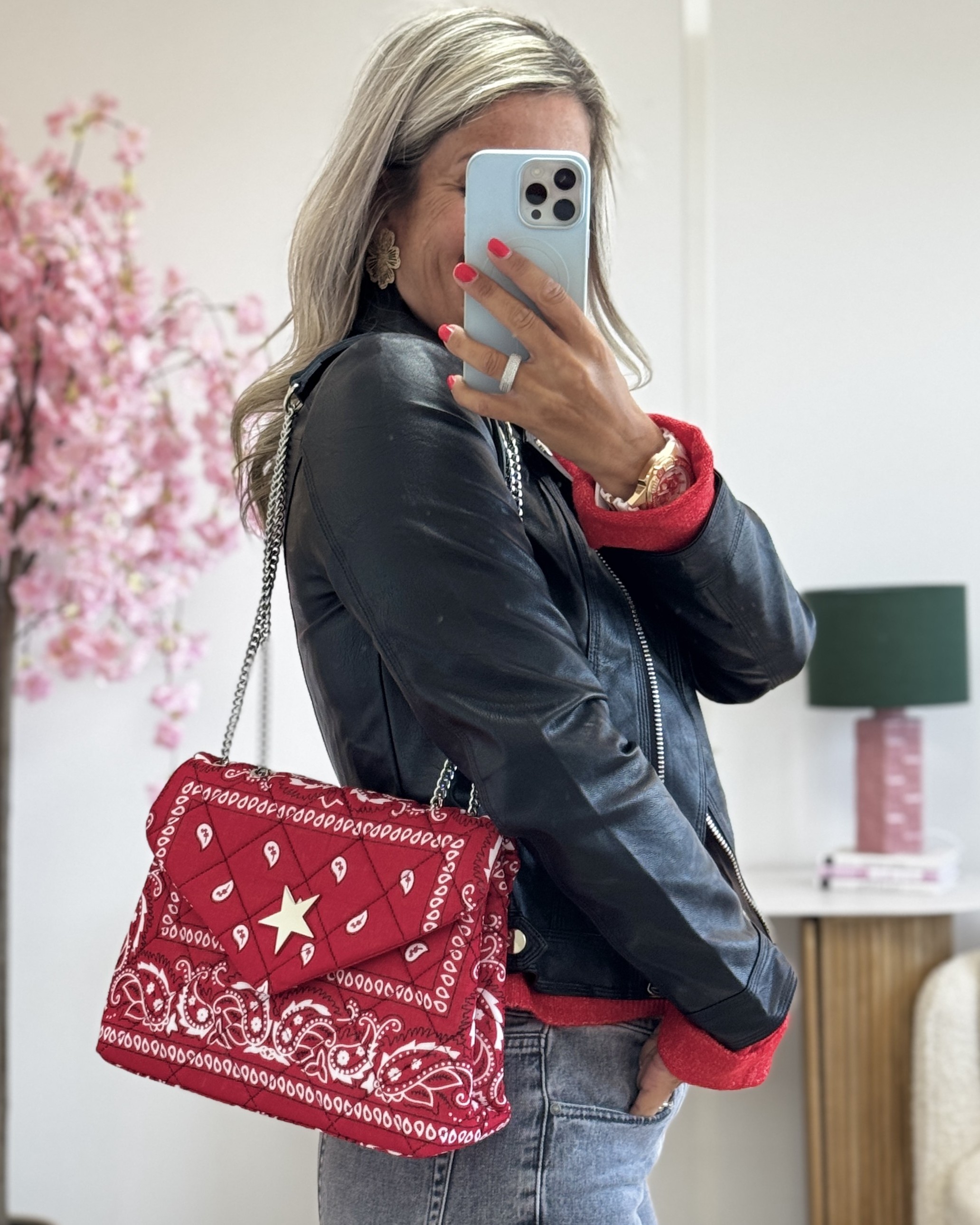 Sac matelassé rouge