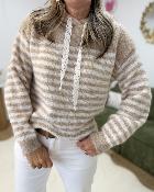 Sweat en maille beige