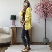 Gilet grosse maille jaune
