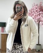 Gilet patch love ecru