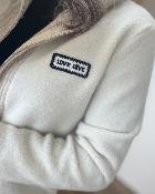 Gilet patch love ecru