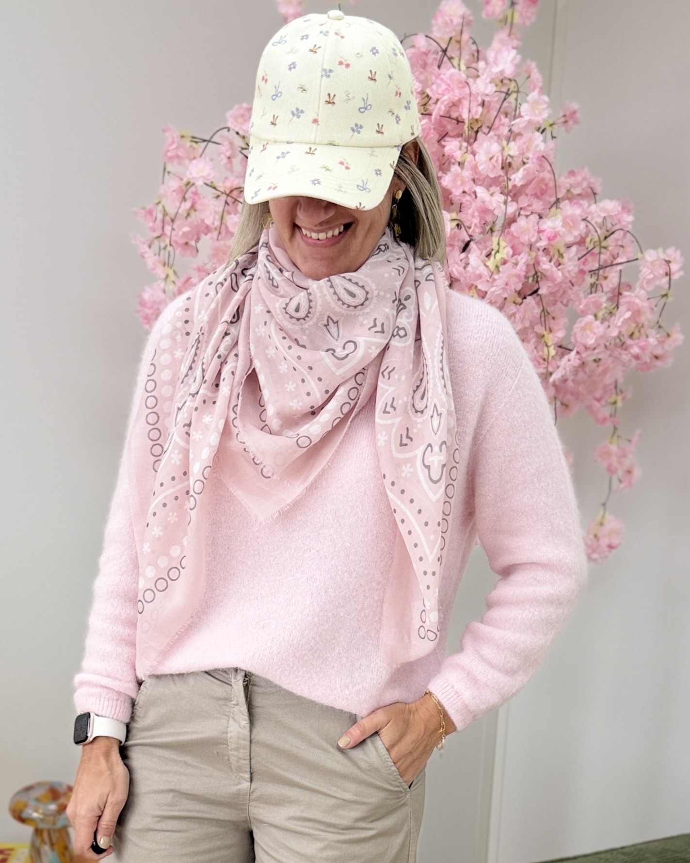 Foulard bandana rose