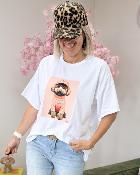 Tee shirt doggy saumon