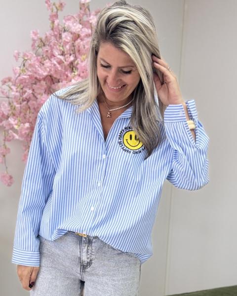 Chemise Happy life bleue