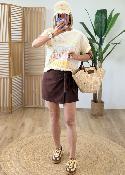 Jupe short Laly choco