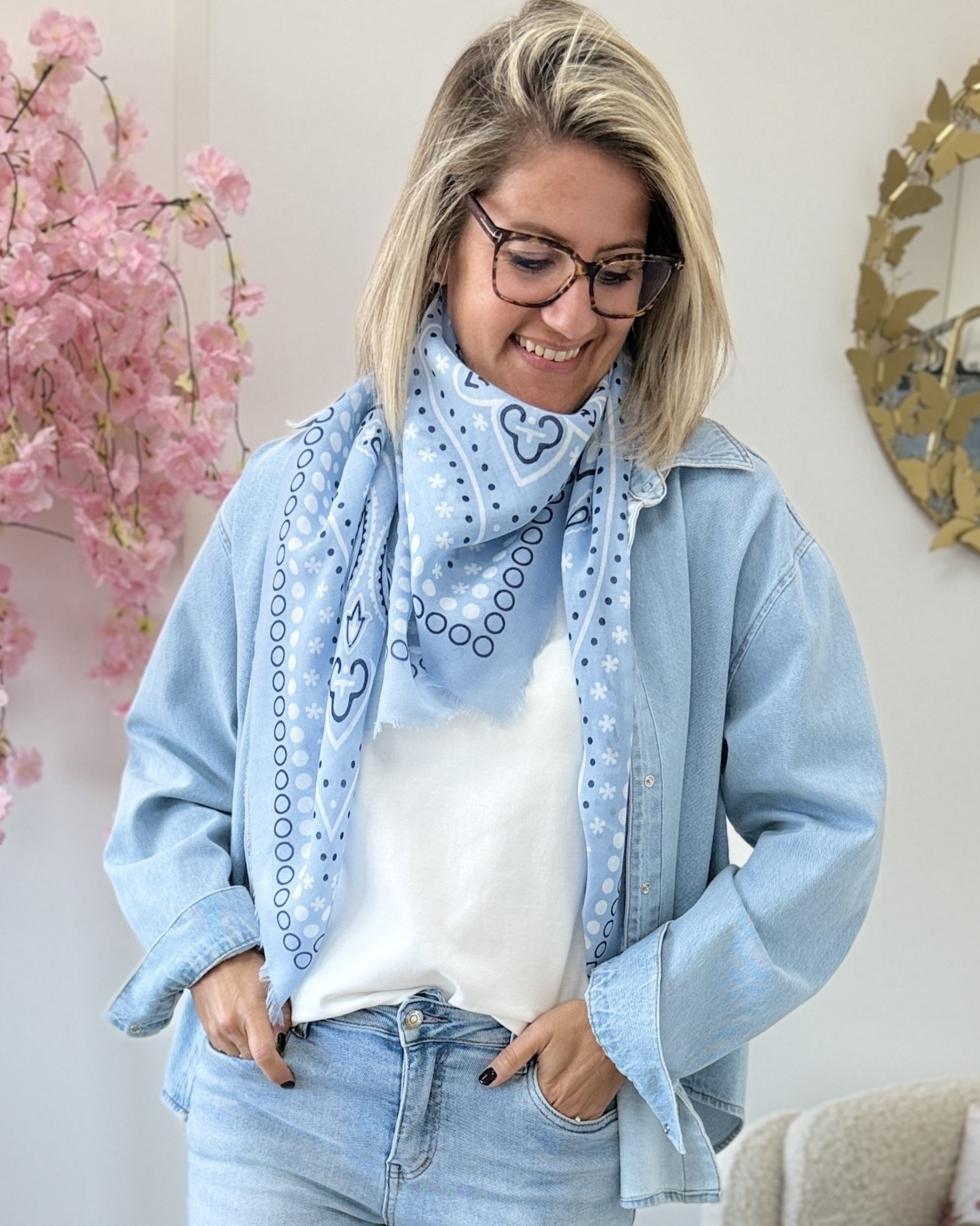 Foulard bandana ciel