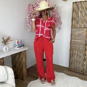 Pantalon Sibylle orange rouge (taille grand)