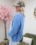 Gilet grosse maille bleu