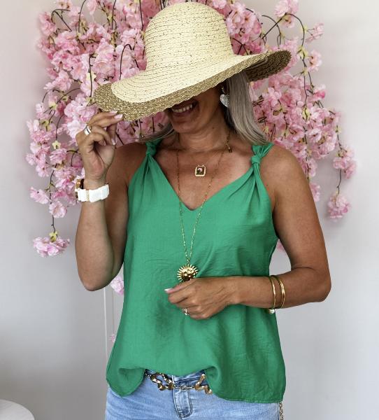 Top Flore vert