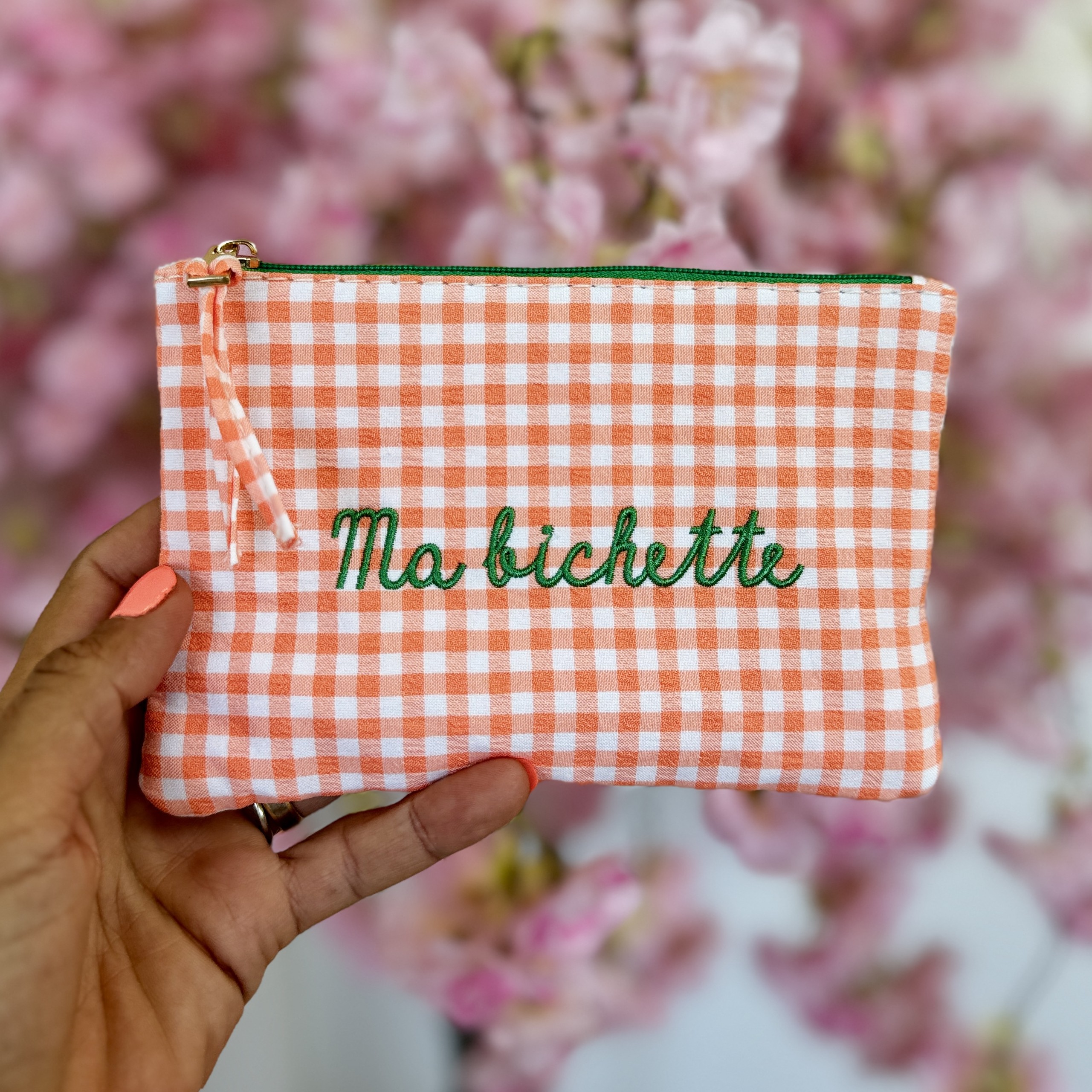 Pochette ma bichette orange