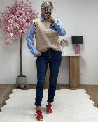 Pull sans manches coeurs