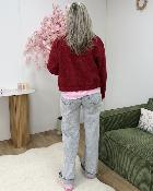 Bombers bouclettes bordeaux