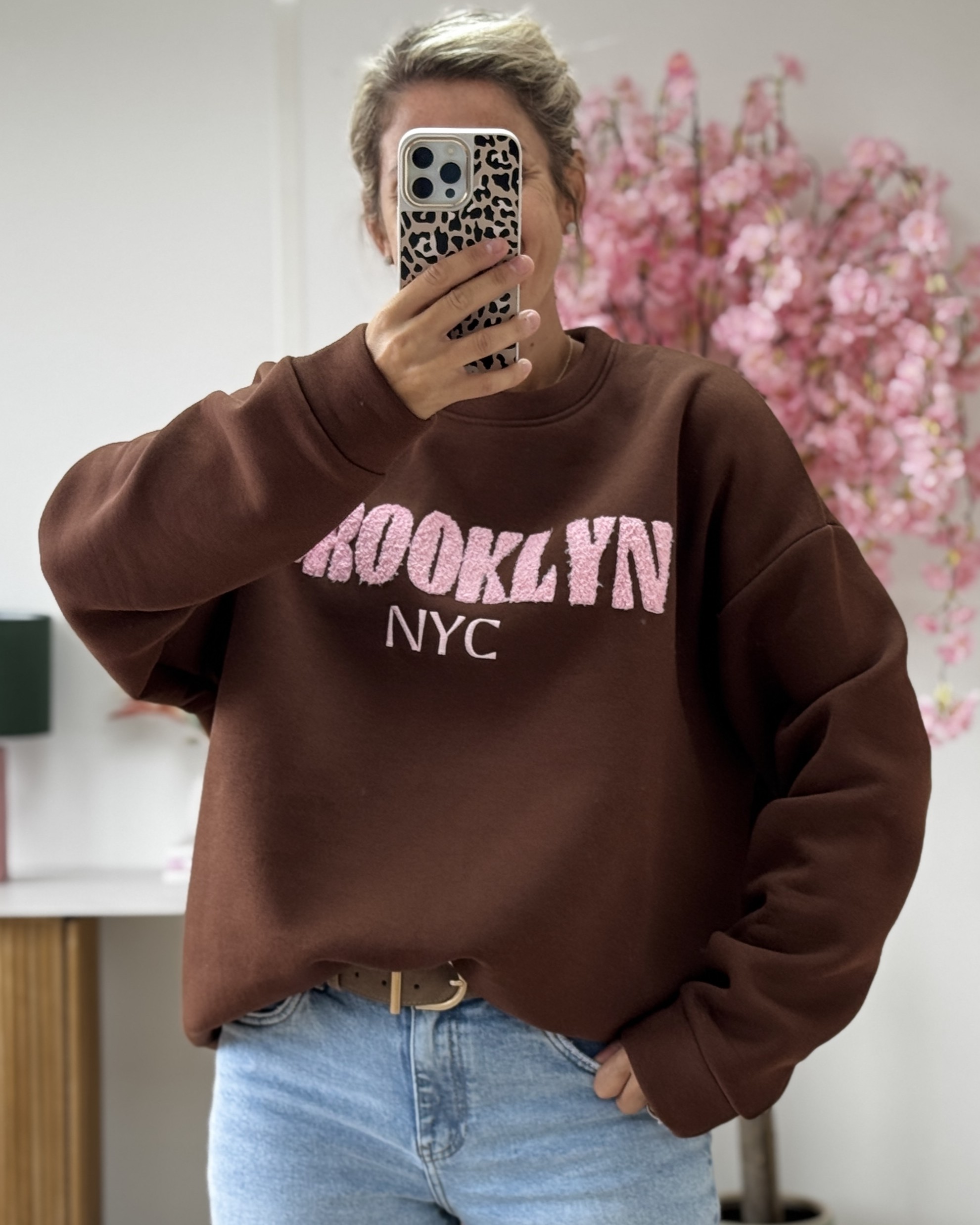 Sweat Brooklyn marron rose