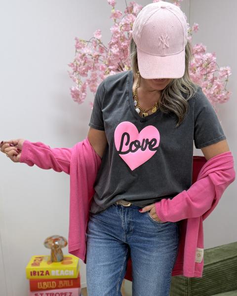 Tee shirt Leslie gris rose