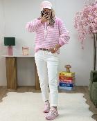 Sweat en maille rose