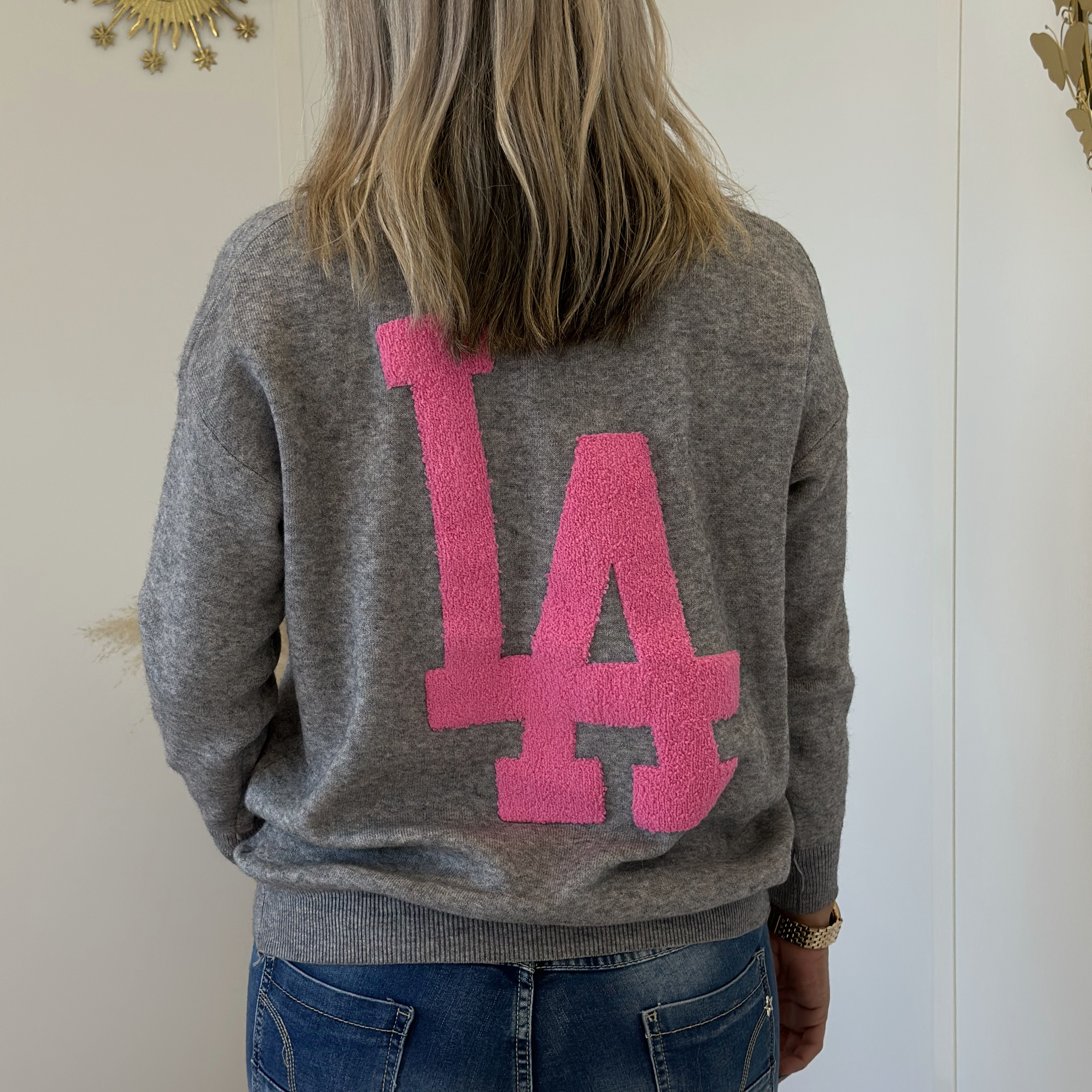 Pull Phoebe gris rose