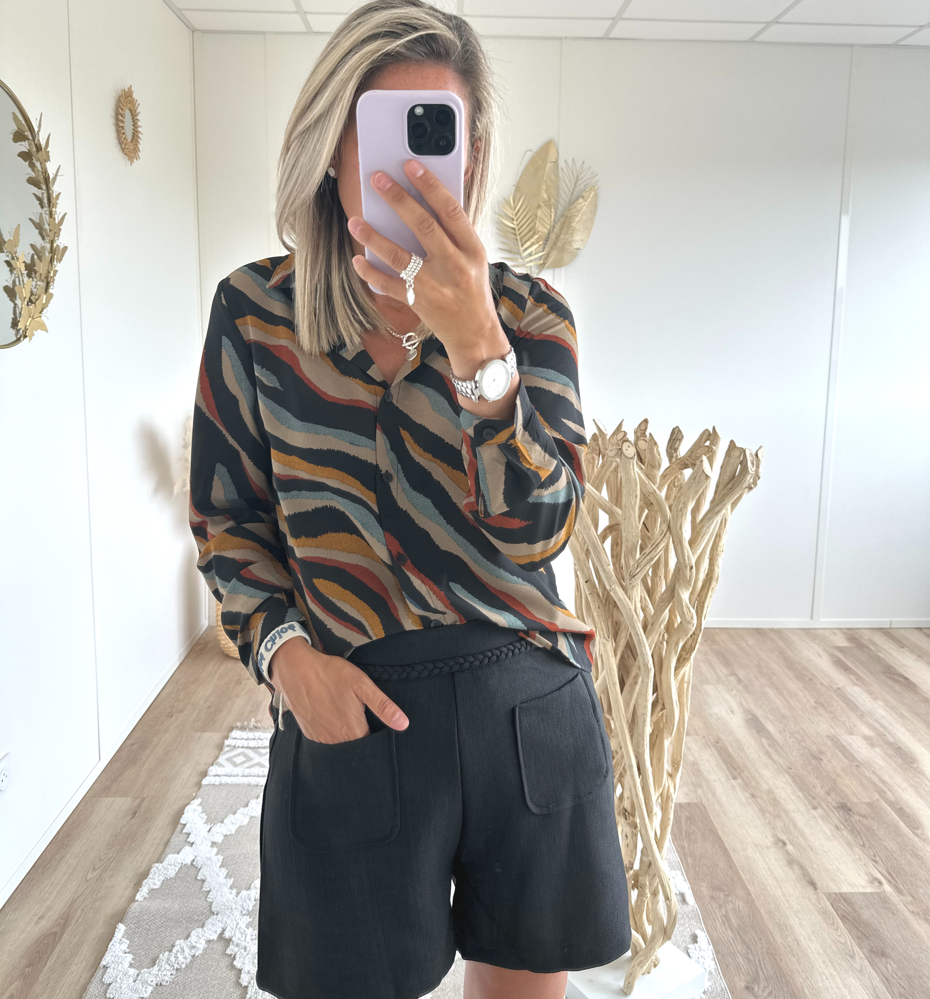 Short tressé noir