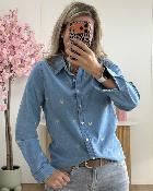 Chemise Alma clair coeurs or