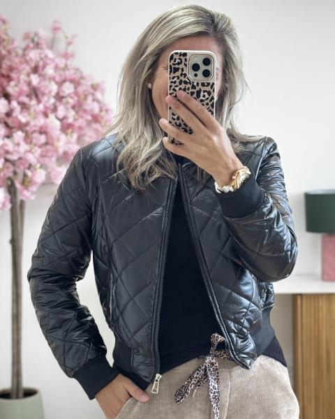 Bombers matelassé simili cuir