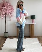 Pull Maelys ciel rose beige 