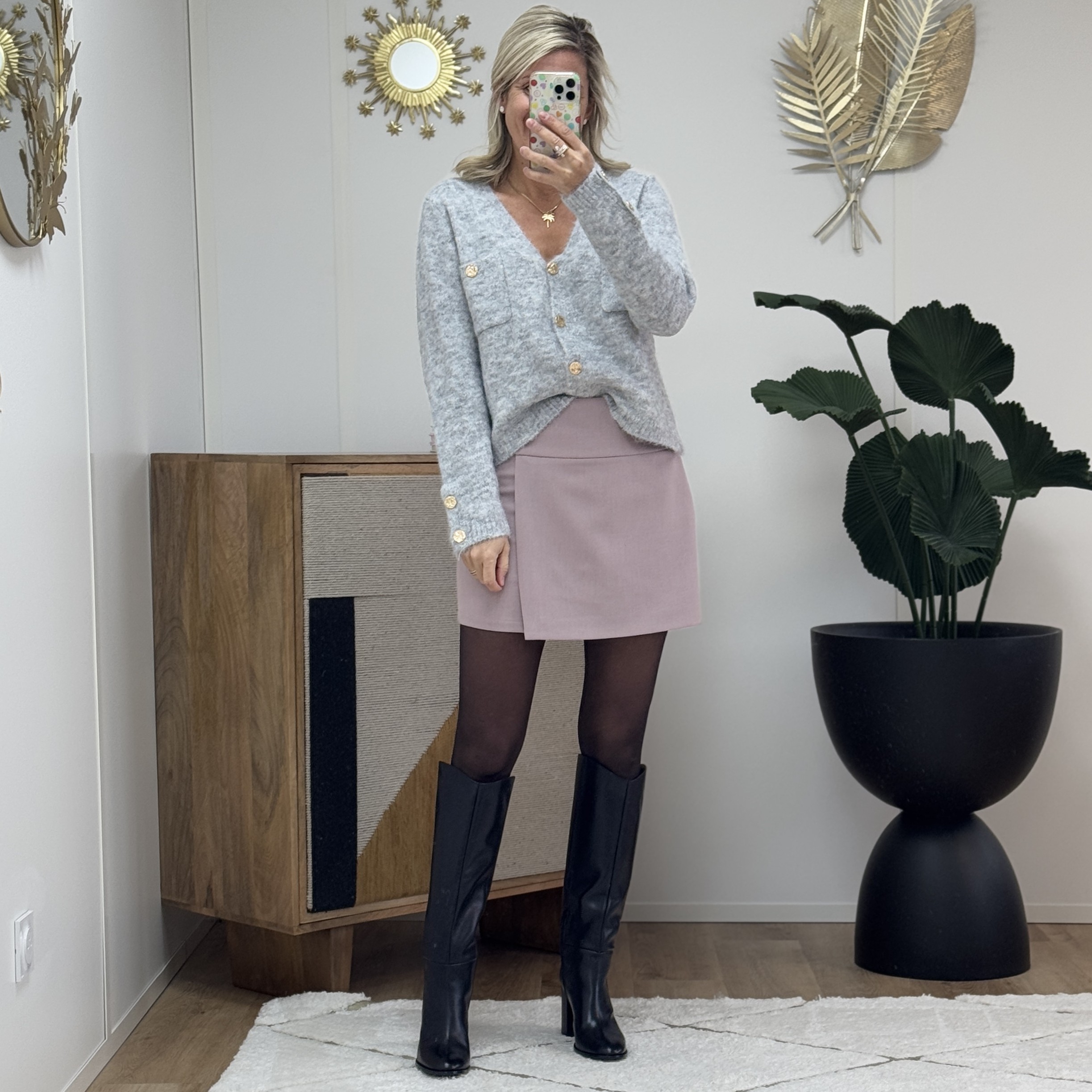 Jupe short Geraldine rose