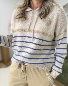 Sweat Lara beige bleu