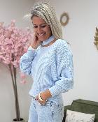 Pull nid d abeille ciel