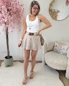 Jupe short Mona taupe