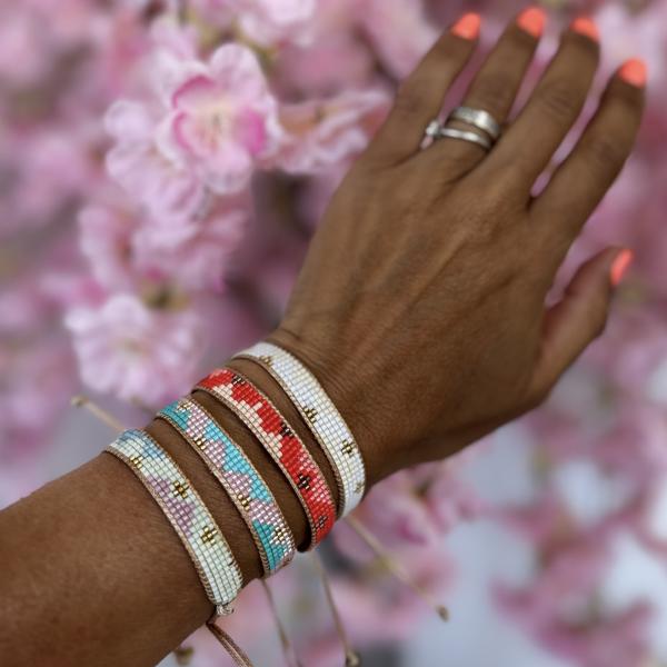 Bracelet B3 blanc ecru or