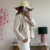 Perfecto suédine beige (taille grand)