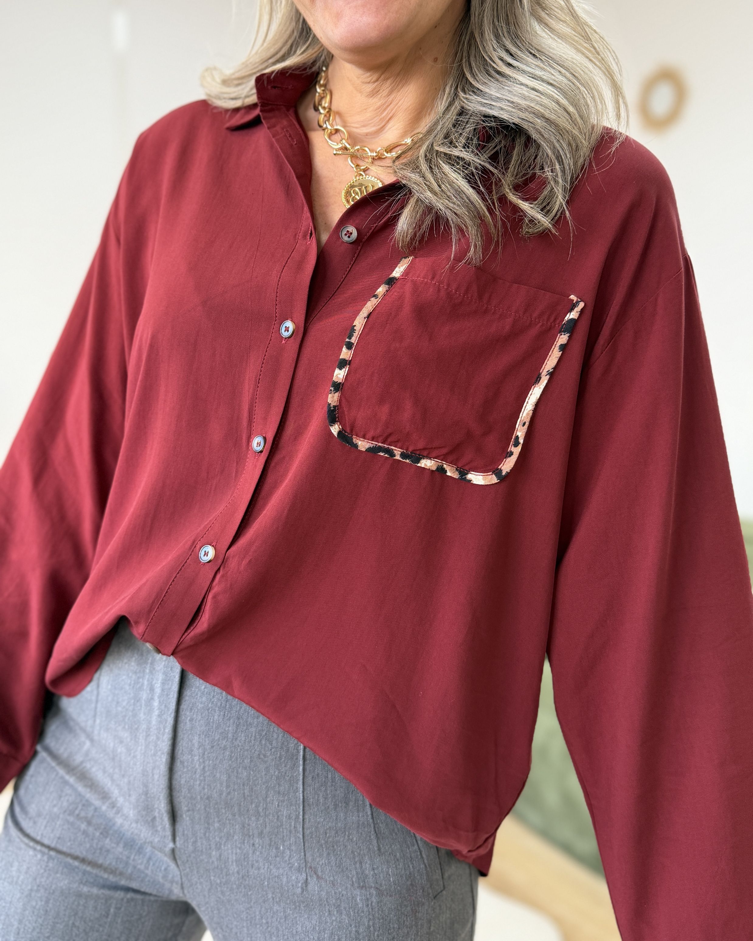 Chemise Nadia bordeaux