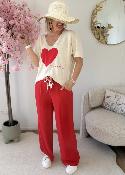 Pantalon Paula rouge