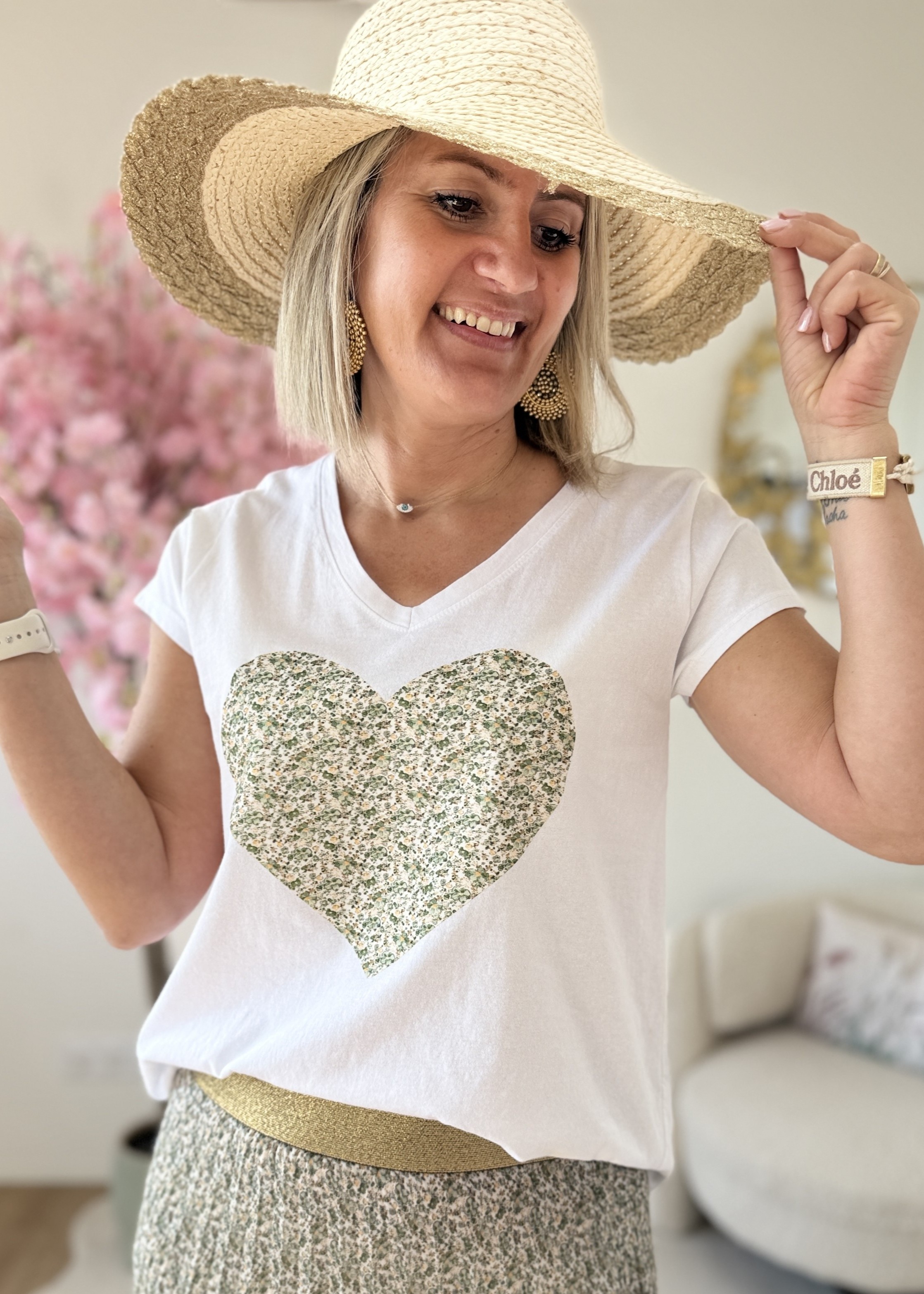 Tee shirt coeur liberty vert