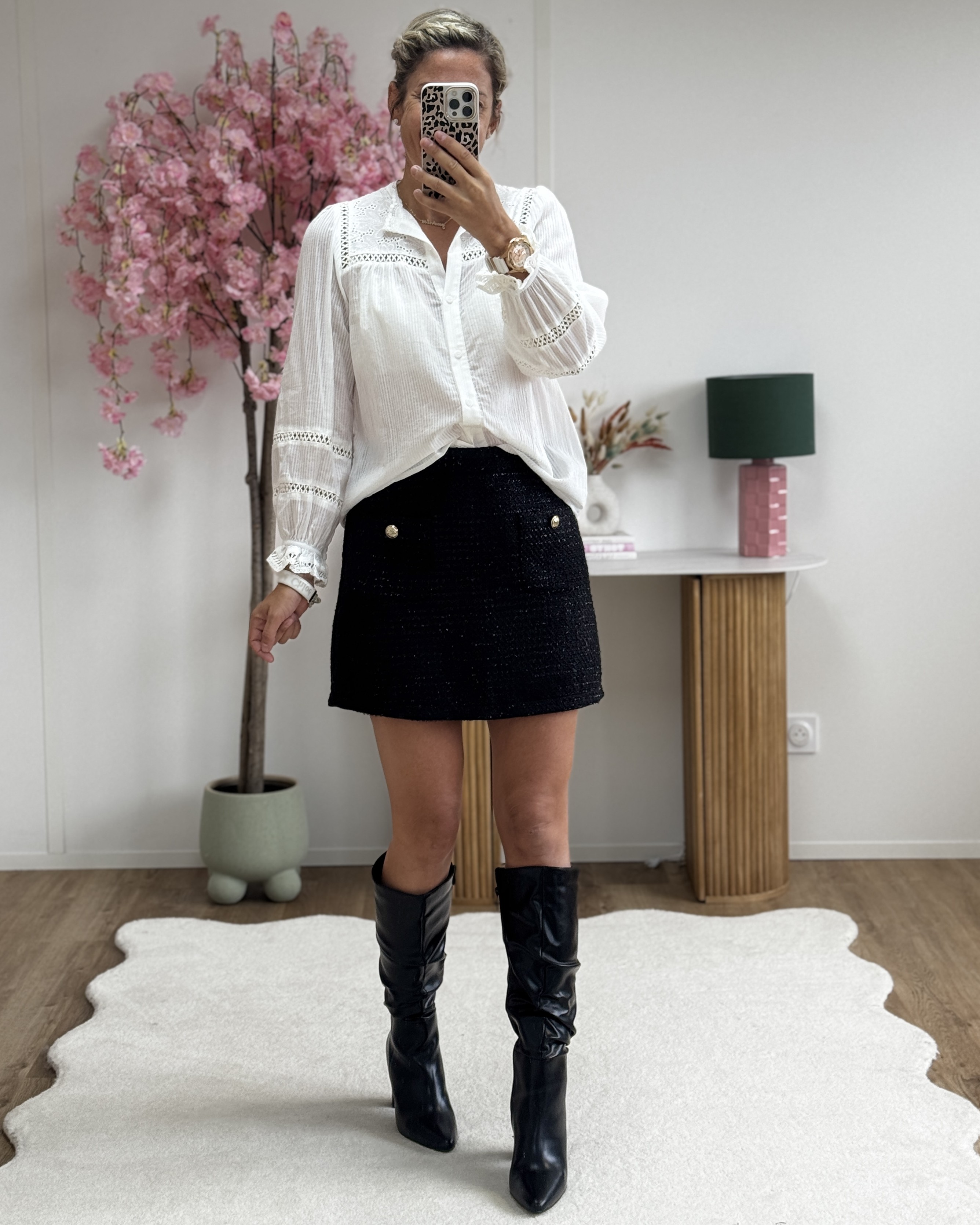 Jupe short en tweed