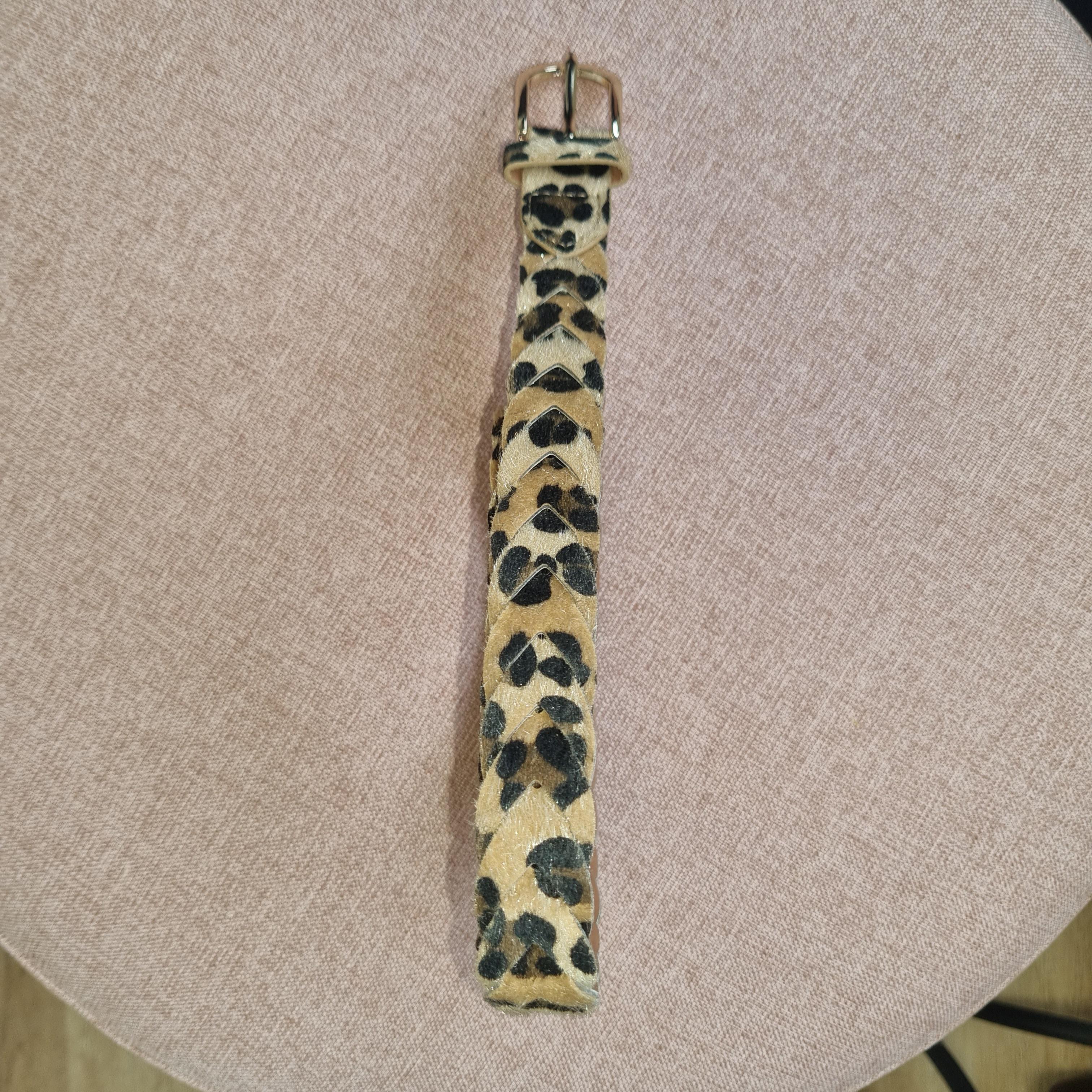 Ceinture tressée léopard