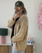 Gilet grosse maille beige