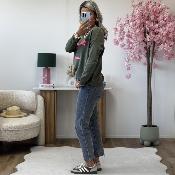 Pull mlle en leopard kaki