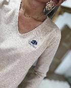 Pull casquette strass
