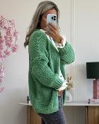 Gilet grosse maille vert