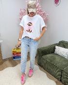 Tee shirt doggy rose