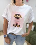 Tee shirt doggy rose