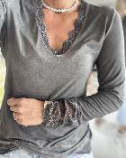 Sous pull dentelle gris