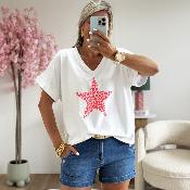 Tee shirt Lou rose fluo